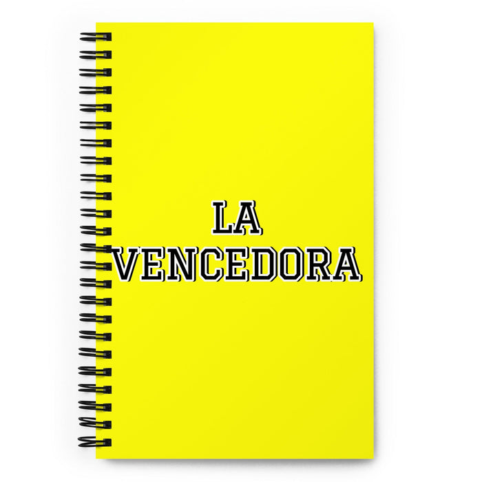 La Vencedora The Victor | Yellow Spiral Notebook, 140 Dotted Sheets | Funny Gift Idea Home Office Work | Mexican Spanish Pride Gift Mexicada