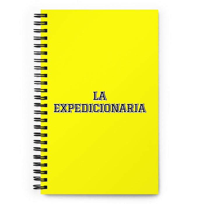 La Expedicionaria The Explorer | Yellow Spiral Notebook, 140 Dotted Sheets | Funny Gift Idea Home Office Work | Mexican Spanish Pride Gift Mexicada