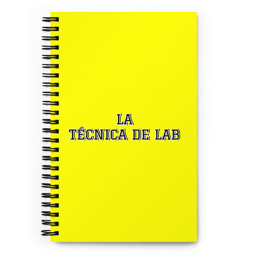 La Técnica De Lab The Lab Technician | Yellow Spiral Notebook, 140 Dotted Sheets | Funny Gift Idea Home Office Work | Mexican Spanish Pride Gift Mexicada