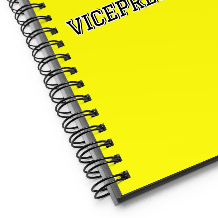 La Vicepresidenta The Vice President | Yellow Spiral Notebook, 140 Dotted Sheets | Funny Gift Idea Home Office Work | Mexican Spanish Pride Gift Mexicada