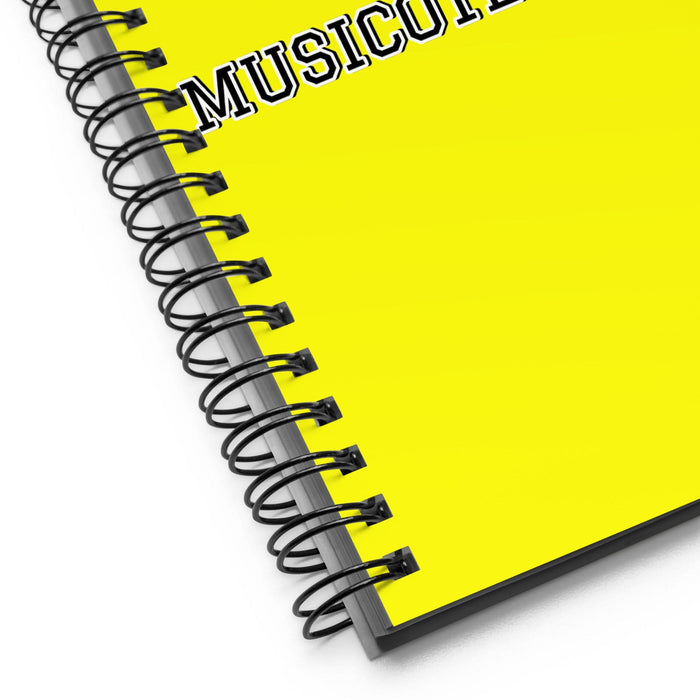 La Musicoterapeuta The Music Therapist | Yellow Spiral Notebook, 140 Dotted Sheets | Funny Gift Idea Home Office Work | Mexican Spanish Pride Gift Mexicada