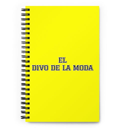 El Divo De La Moda The Fashion Diva | Yellow Spiral Notebook, 140 Dotted Sheets | Funny Gift Idea Home Office Work | Mexican Spanish Pride Gift Mexicada