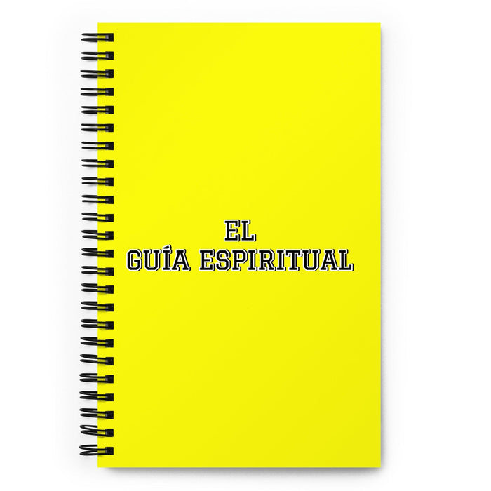 El Guía Espiritual The Spiritual Guide | Yellow Spiral Notebook, 140 Dotted Sheets | Funny Gift Idea Home Office Work | Mexican Spanish Pride Gift Mexicada