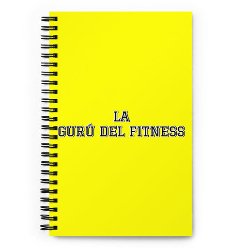 La Gurú Del Fitness The Fitness Guru | Yellow Spiral Notebook, 140 Dotted Sheets | Funny Gift Idea Home Office Work | Mexican Spanish Pride Gift Mexicada