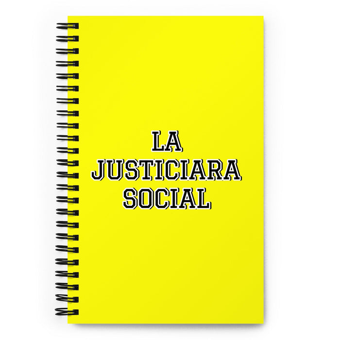 La Justiciara Social The Social Justice Advocate | Yellow Spiral Notebook, 140 Dotted Sheets | Funny Gift Idea Home Office Work | Mexican Spanish Pride Gift Mexicada