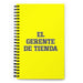 El Gerente De Tienda The Store Manager | Yellow Spiral Notebook, 140 Dotted Sheets | Funny Gift Idea Home Office Work | Mexican Spanish Pride Gift Mexicada