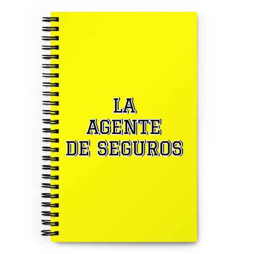 La Agente De Seguros The Insurance Agent | Yellow Spiral Notebook, 140 Dotted Sheets | Funny Gift Idea Home Office Work | Mexican Spanish Pride Gift Mexicada