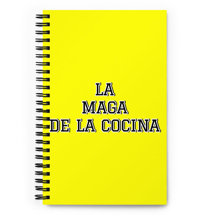 La Maga De La Cocina The Kitchen Wizard | Yellow Spiral Notebook, 140 Dotted Sheets | Funny Gift Idea Home Office Work | Mexican Spanish Pride Gift Mexicada