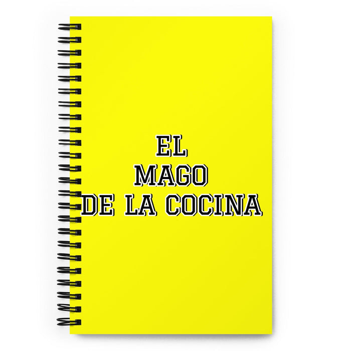 El Mago De La Cocina The Kitchen Wizard | Yellow Spiral Notebook, 140 Dotted Sheets | Funny Gift Idea Home Office Work | Mexican Spanish Pride Gift Mexicada