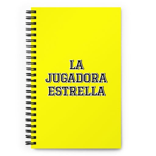 La Jugadora Estrella The Star Player | Yellow Spiral Notebook, 140 Dotted Sheets | Funny Gift Idea Home Office Work | Mexican Spanish Pride Gift Mexicada