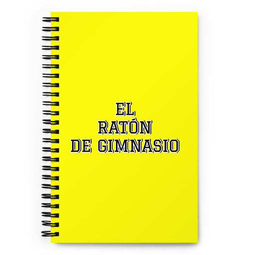 El Ratón De Gimnasio The Gym Rat | Yellow Spiral Notebook, 140 Dotted Sheets | Funny Gift Idea Home Office Work | Mexican Spanish Pride Gift Mexicada