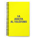 La Adicta Al Teléfono The Phone Addict | Yellow Spiral Notebook, 140 Dotted Sheets | Funny Gift Idea Home Office Work | Mexican Spanish Pride Gift Mexicada