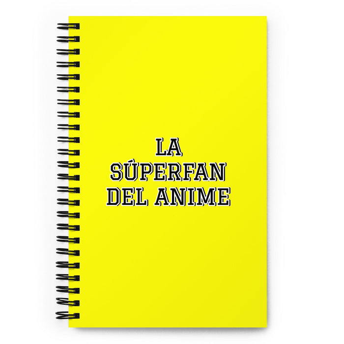 La Súperfan Del Anime The Anime Superfan | Yellow Spiral Notebook, 140 Dotted Sheets | Funny Gift Idea Home Office Work | Mexican Spanish Pride Gift Mexicada