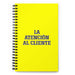 La Atención Al Cliente The Customer Service | Yellow Spiral Notebook, 140 Dotted Sheets | Funny Gift Idea Home Office Work | Mexican Spanish Pride Gift Mexicada