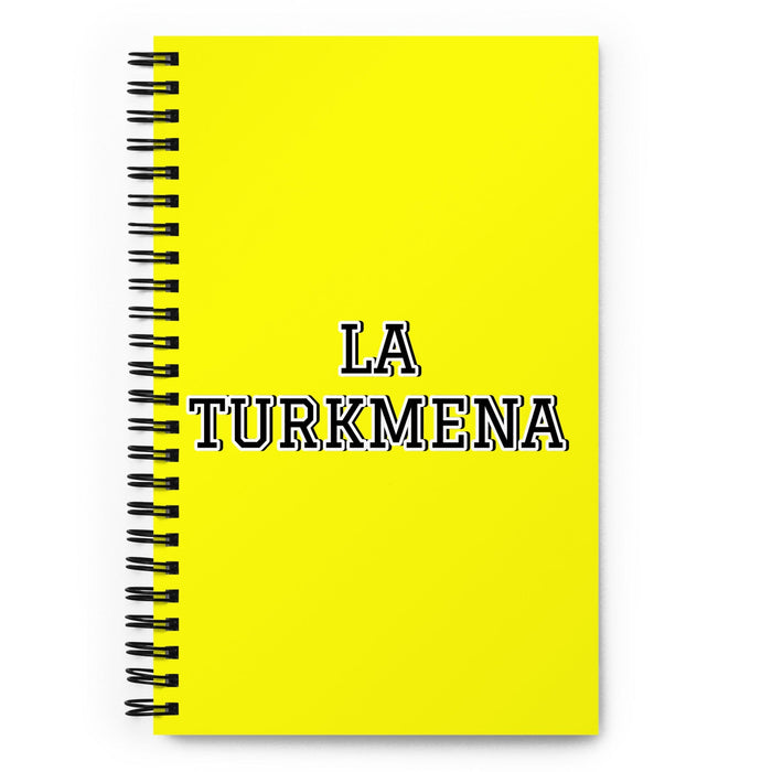 La Turkmena The Turkmen | Yellow Spiral Notebook, 140 Dotted Sheets | Funny Gift Idea Home Office Work | Mexican Spanish Pride Gift Mexicada