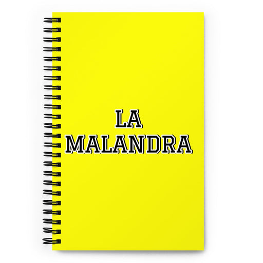 La Malandra The Gangster | Yellow Spiral Notebook, 140 Dotted Sheets | Funny Gift Idea Home Office Work | Mexican Spanish Pride Gift Mexicada