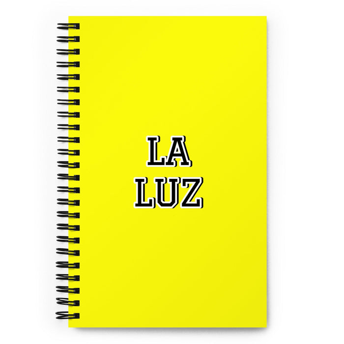 La Luz The Light | Yellow Spiral Notebook, 140 Dotted Sheets | Funny Gift Idea Home Office Work | Mexican Spanish Pride Gift Mexicada