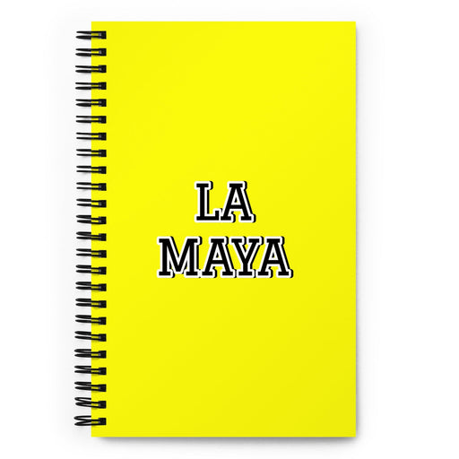 La Maya The Maya | Yellow Spiral Notebook, 140 Dotted Sheets | Funny Gift Idea Home Office Work | Mexican Spanish Pride Gift Mexicada