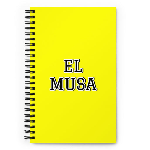 El Musa The Muse | Yellow Spiral Notebook, 140 Dotted Sheets | Funny Gift Idea Home Office Work | Mexican Spanish Pride Gift Mexicada