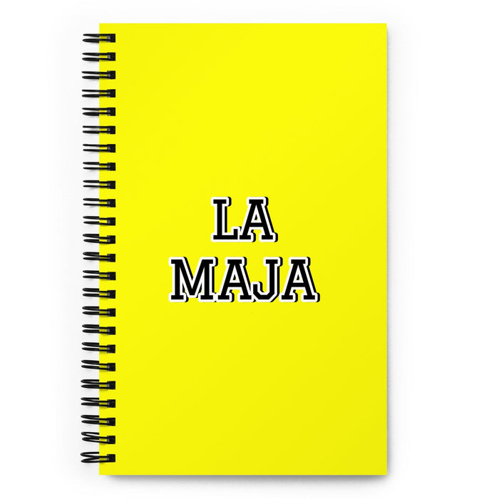 La Maja The Nice One | Yellow Spiral Notebook, 140 Dotted Sheets | Funny Gift Idea Home Office Work | Mexican Spanish Pride Gift Mexicada