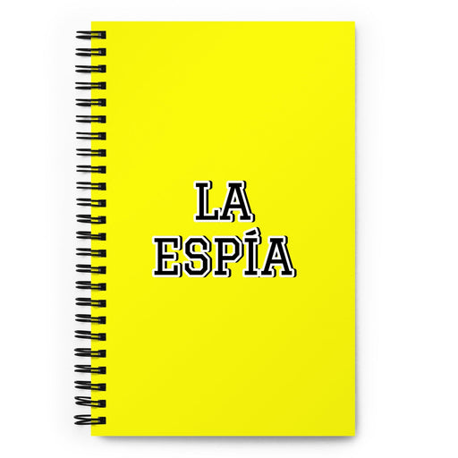 La Espía The Spy | Yellow Spiral Notebook, 140 Dotted Sheets | Funny Gift Idea Home Office Work | Mexican Spanish Pride Gift Mexicada