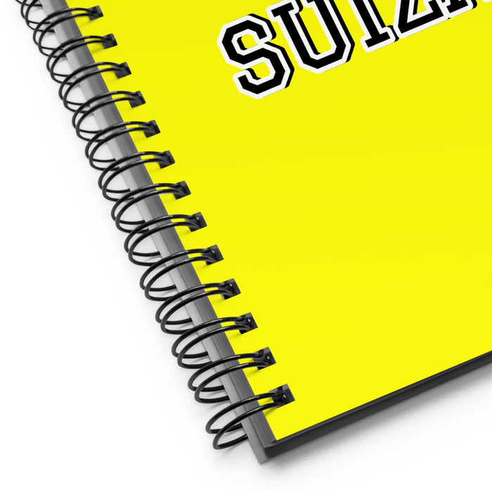 La Suíza The Swiss | Yellow Spiral Notebook, 140 Dotted Sheets | Funny Gift Idea Home Office Work | Mexican Spanish Pride Gift Mexicada