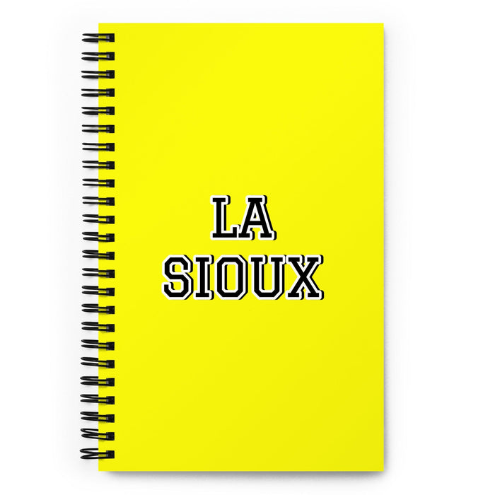 La Sioux The Sioux | Yellow Spiral Notebook, 140 Dotted Sheets | Funny Gift Idea Home Office Work | Mexican Spanish Pride Gift Mexicada