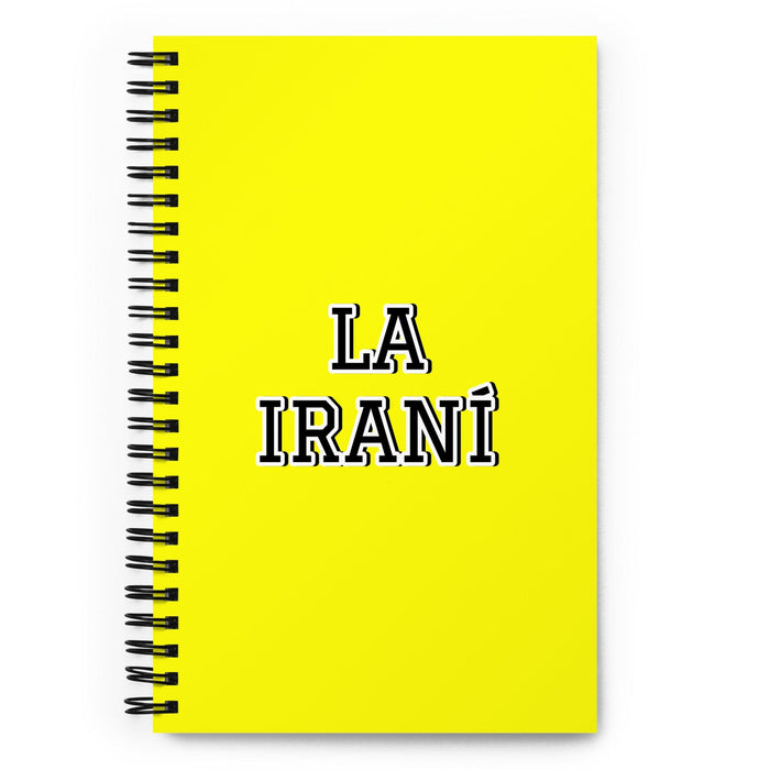 La Iraní The Iranian | Yellow Spiral Notebook, 140 Dotted Sheets | Funny Gift Idea Home Office Work | Mexican Spanish Pride Gift Mexicada