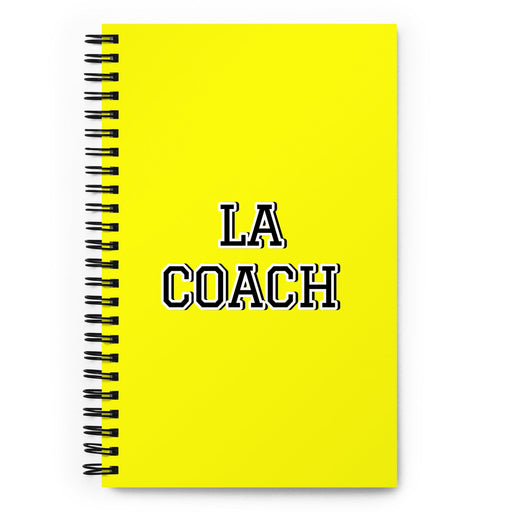 La Coach The Life Coach | Yellow Spiral Notebook, 140 Dotted Sheets | Funny Gift Idea Home Office Work | Mexican Spanish Pride Gift Mexicada