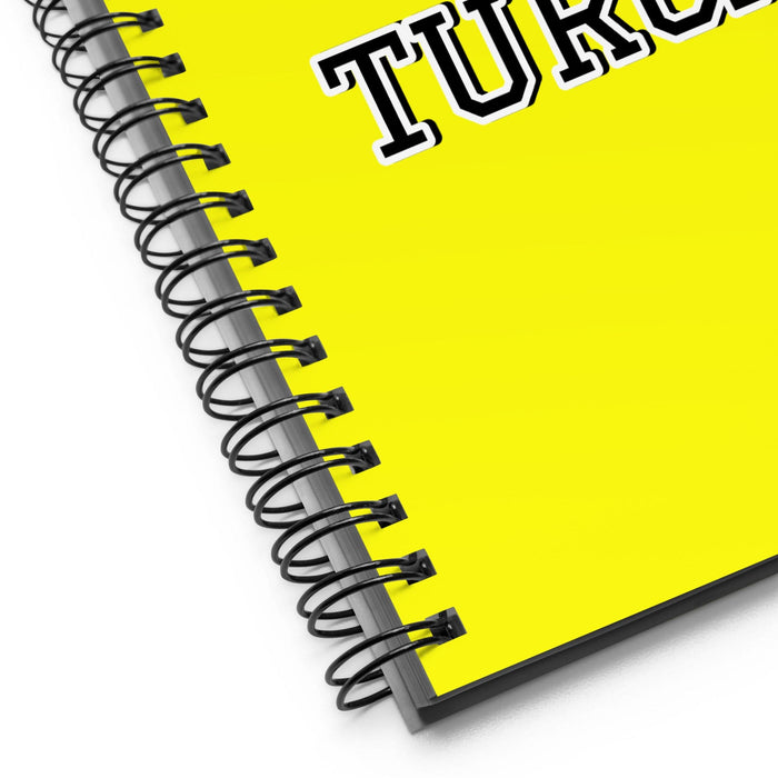 La Turca The Turkish | Yellow Spiral Notebook, 140 Dotted Sheets | Funny Gift Idea Home Office Work | Mexican Spanish Pride Gift Mexicada