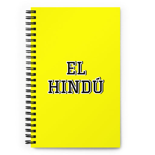 El Hindú The Hindu | Yellow Spiral Notebook, 140 Dotted Sheets | Funny Gift Idea Home Office Work | Mexican Spanish Pride Gift Mexicada