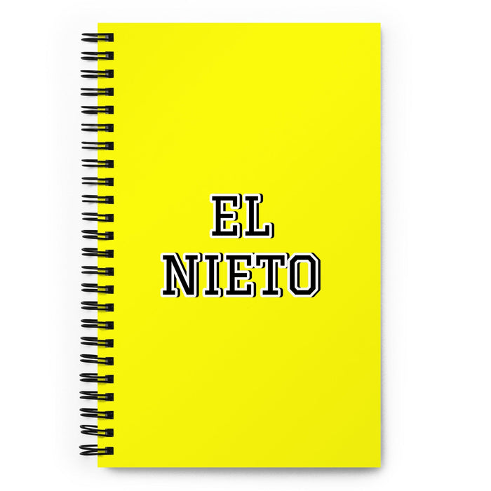 El Nieto The Granddaughter / The Grandson | Yellow Spiral Notebook, 140 Dotted Sheets | Funny Gift Idea Home Office Work | Mexican Spanish Pride Gift Mexicada