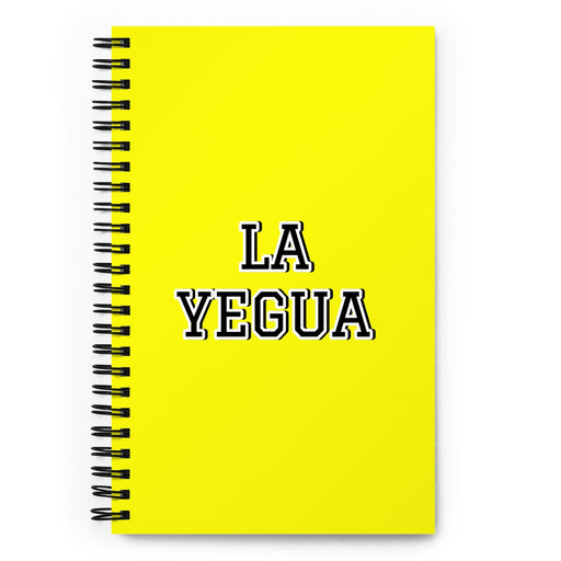 La Yegua The Horse | Yellow Spiral Notebook, 140 Dotted Sheets | Funny Gift Idea Home Office Work | Mexican Spanish Pride Gift Mexicada