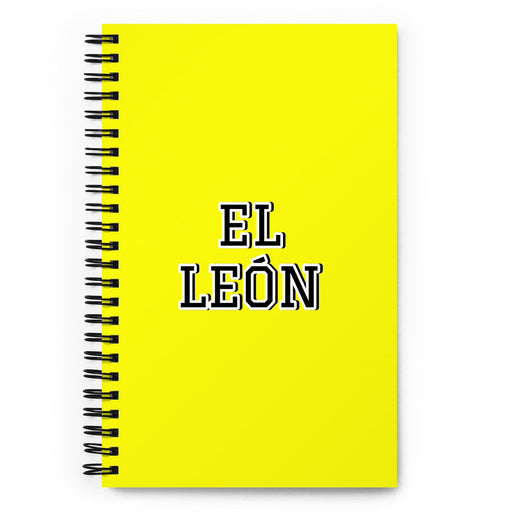 El León The Lion | Yellow Spiral Notebook, 140 Dotted Sheets | Funny Gift Idea Home Office Work | Mexican Spanish Pride Gift Mexicada