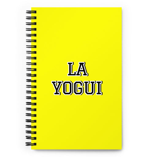 La Yogui The Yogi | Yellow Spiral Notebook, 140 Dotted Sheets | Funny Gift Idea Home Office Work | Mexican Spanish Pride Gift Mexicada