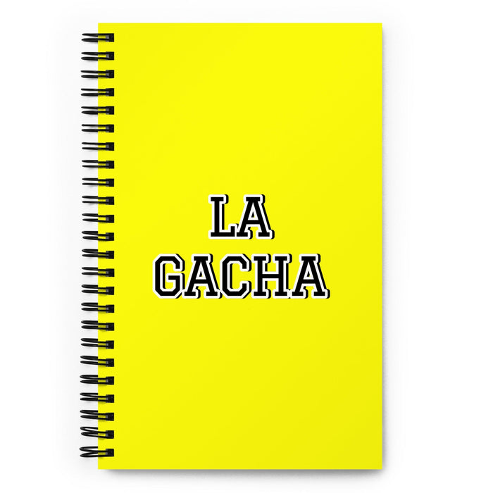 La Gacha The Awful One | Yellow Spiral Notebook, 140 Dotted Sheets | Funny Gift Idea Home Office Work | Mexican Spanish Pride Gift Mexicada