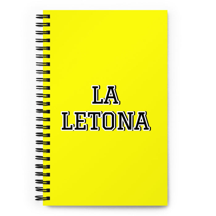 La Letona The Latvian | Yellow Spiral Notebook, 140 Dotted Sheets | Funny Gift Idea Home Office Work | Mexican Spanish Pride Gift Mexicada