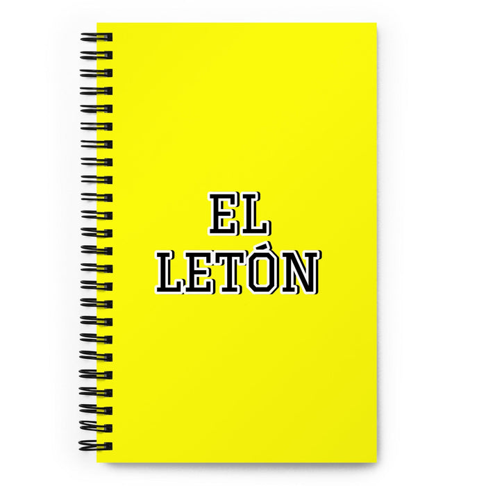 El Letón The Latvian | Yellow Spiral Notebook, 140 Dotted Sheets | Funny Gift Idea Home Office Work | Mexican Spanish Pride Gift Mexicada