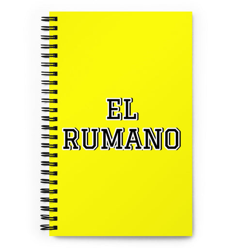 El Rumano The Romanian | Yellow Spiral Notebook, 140 Dotted Sheets | Funny Gift Idea Home Office Work | Mexican Spanish Pride Gift Mexicada