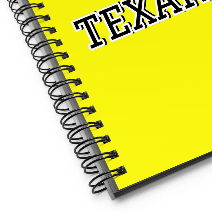 La Texana The Texan | Yellow Spiral Notebook, 140 Dotted Sheets | Funny Gift Idea Home Office Work | Mexican Spanish Pride Gift Mexicada