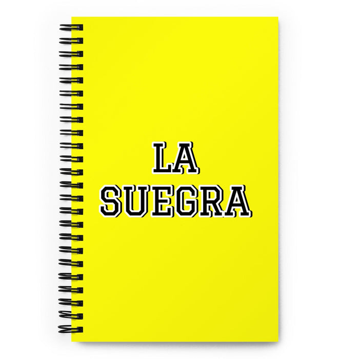 La Suegra The Mother-In-Law / The Father-In-Law | Yellow Spiral Notebook, 140 Dotted Sheets | Funny Gift Idea Home Office Work | Mexican Spanish Pride Gift Mexicada