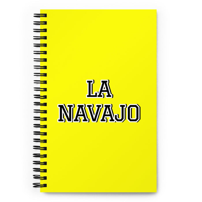 La Navajo The Navajo | Yellow Spiral Notebook, 140 Dotted Sheets | Funny Gift Idea Home Office Work | Mexican Spanish Pride Gift Mexicada