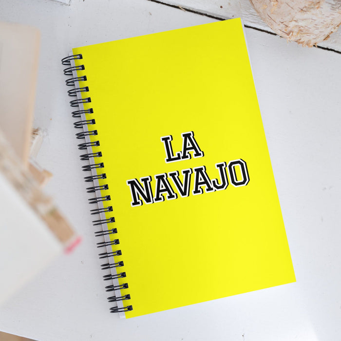 La Navajo The Navajo | Yellow Spiral Notebook, 140 Dotted Sheets | Funny Gift Idea Home Office Work | Mexican Spanish Pride Gift Mexicada