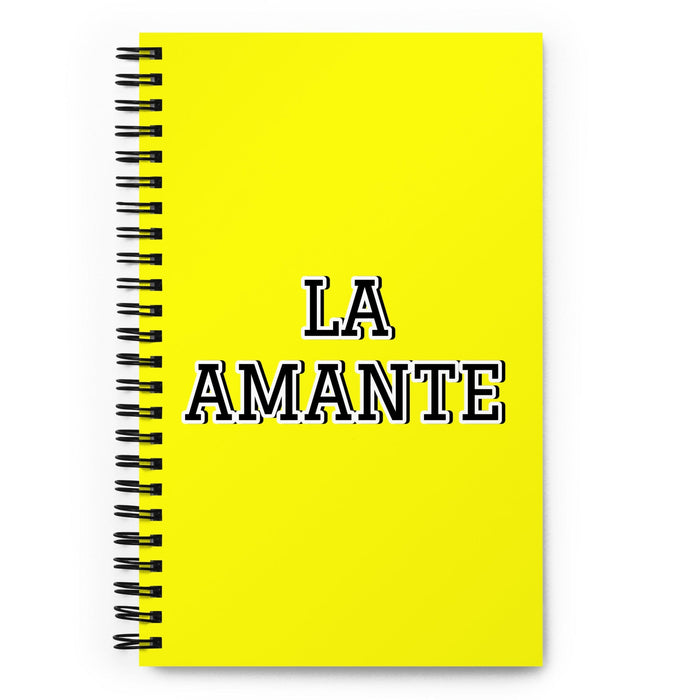 La Amante The Lover | Yellow Spiral Notebook, 140 Dotted Sheets | Funny Gift Idea Home Office Work | Mexican Spanish Pride Gift Mexicada