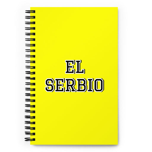 El Serbio The Serbian | Yellow Spiral Notebook, 140 Dotted Sheets | Funny Gift Idea Home Office Work | Mexican Spanish Pride Gift Mexicada