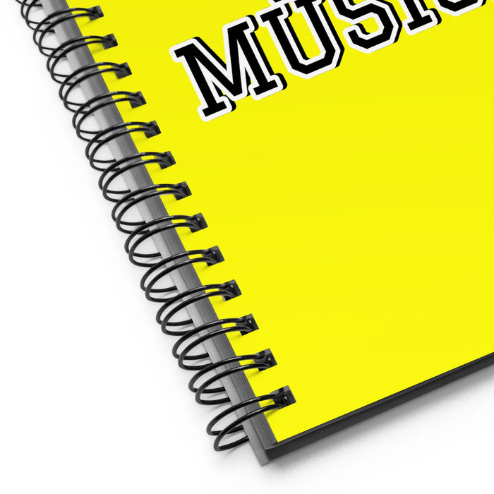 La Música The Musician | Yellow Spiral Notebook, 140 Dotted Sheets | Funny Gift Idea Home Office Work | Mexican Spanish Pride Gift Mexicada