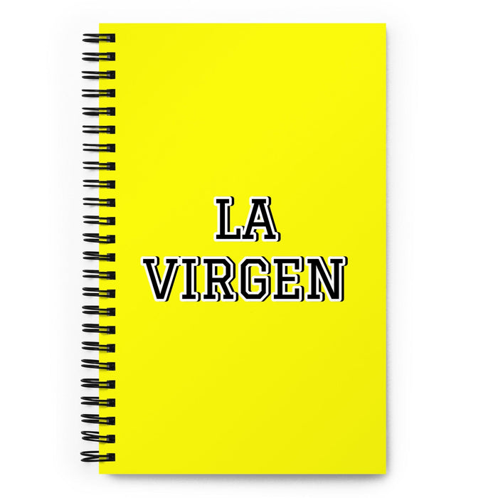 La Virgen The Shocked One | Yellow Spiral Notebook, 140 Dotted Sheets | Funny Gift Idea Home Office Work | Mexican Spanish Pride Gift Mexicada