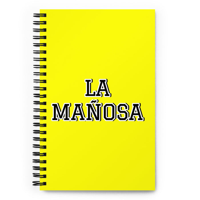 La Mañosa The Sneaky One | Yellow Spiral Notebook, 140 Dotted Sheets | Funny Gift Idea Home Office Work | Mexican Spanish Pride Gift Mexicada