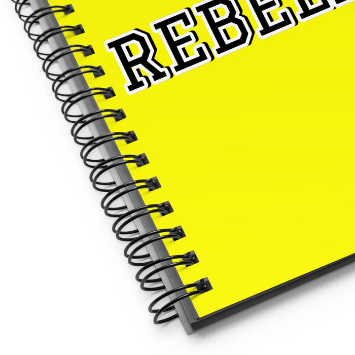 La Rebelde The Rebel | Yellow Spiral Notebook, 140 Dotted Sheets | Funny Gift Idea Home Office Work | Mexican Spanish Pride Gift Mexicada