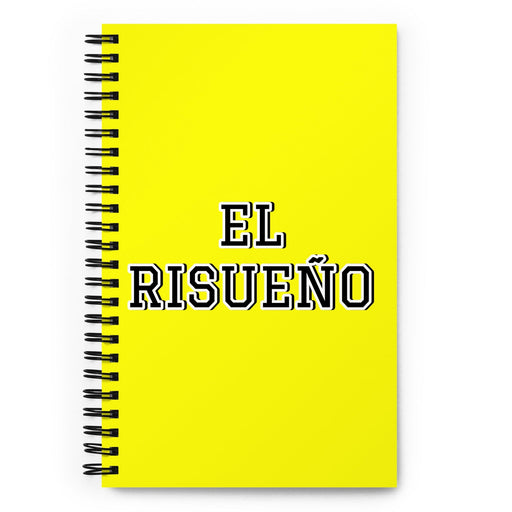 El Risueño The Smiley One | Yellow Spiral Notebook, 140 Dotted Sheets | Funny Gift Idea Home Office Work | Mexican Spanish Pride Gift Mexicada